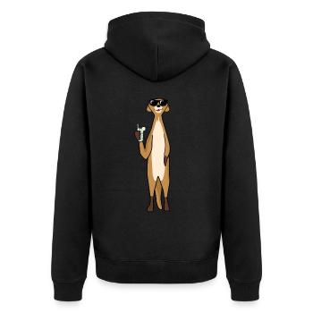 Suricate avec lunettes de soleil cocktail - Veste à capuche bio Premium Unisexe - noir - Dos - Nico (187cm)