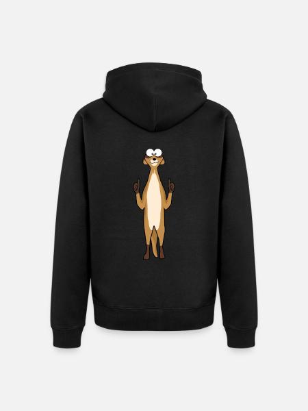Suricate lève le pouce - Veste à capuche bio Premium Unisexe - noir