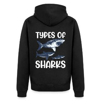 Always be yourself You can be a shark - Unisex Premium Organic Zip Hoodie - black - Back - Nico (187cm)