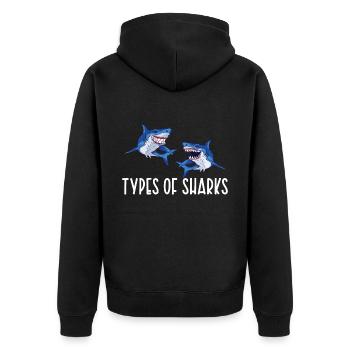 Always be yourself You can be a shark - Unisex Premium Organic Zip Hoodie - black - Back - Nico (187cm)