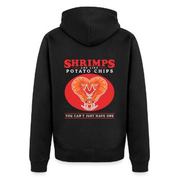 Krabben Garnelen Krabbenliebhaber Krabbe Geschenk - Unisex Premium Bio Zip Hoodie - Schwarz - Hinten - Nico (187cm)