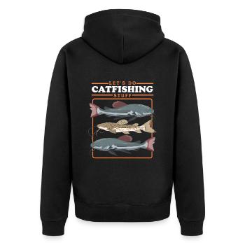 Pêcheur Poisson-Chat Pêche Pêche Poisson Cadeau - Veste à capuche bio Premium Unisexe - noir - Dos - Nico (187cm)