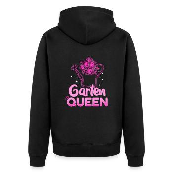 Garten Queen - Gartenliebhaberinnen - Unisex Premium Bio Zip Hoodie - Schwarz - Hinten - Nico (187cm)