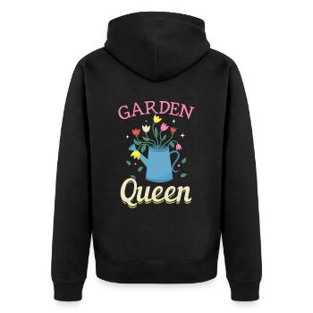 Garden Queen - Garden lovers - Unisex Premium Organic Zip Hoodie - black - Back - Nico (187cm)