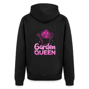 Garden Queen - Garden lovers - Unisex Premium Organic Zip Hoodie - black - Back - Nico (187cm)