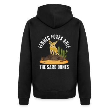 Fennec-füchse Regieren Sanddünen - Unisex Premium Bio Zip Hoodie - Schwarz - Hinten - Nico (187cm)