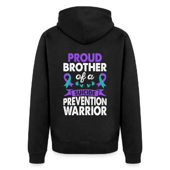 Brother The Suicide Prevention Warrior Sensibilisation - Veste à capuche bio Premium Unisexe - noir - Dos - Nico (187cm)