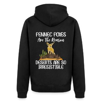 Les renards Fennec dans le désert sont irrésistibles - Veste à capuche bio Premium Unisexe - noir - Dos - Nico (187cm)