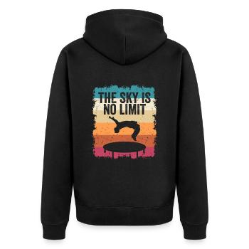 The Sky is No Limit Trampoline - Unisex Premium Organic Zip Hoodie - black - Back - Nico (187cm)