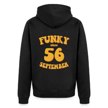 Funky Birthday: Septembre 1956 - Flower Power - Veste à capuche bio Premium Unisexe - noir - Dos - Nico (187cm)