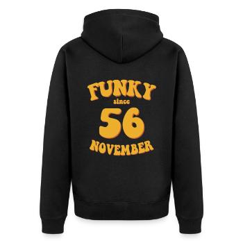 Funky Birthday: Novembre 1956 - Flower Power - Veste à capuche bio Premium Unisexe - noir - Dos - Nico (187cm)