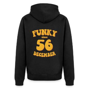 Funky Birthday: Décembre 1956 - Flower Power - Veste à capuche bio Premium Unisexe - noir - Dos - Nico (187cm)