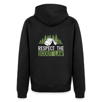 Cub Matser Design Für Einen Pfadfinderführer - Unisex Premium Bio Zip Hoodie - Schwarz - Hinten - Nico (187cm)