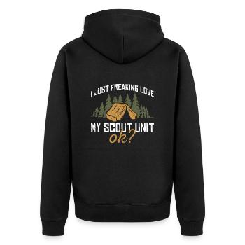 Cub Scout Design Für Einen Pfadfinderführer Und - Unisex Premium Organic Zip Hoodie - black - Back - Nico (187cm)