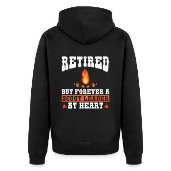 Cub Scout Design Für Einen Pensionierten - Unisex Premium Organic Zip Hoodie - black - Back - Nico (187cm)