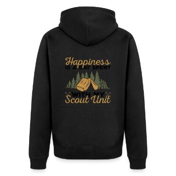 Pfadfinderdesign Für Einen Pfadfinderführer - Unisex Premium Organic Zip Hoodie - black - Back - Nico (187cm)