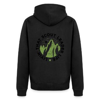 Pfadfinderführer-design Für Einen Jungenmeister - Unisex Premium Organic Zip Hoodie - black - Back - Nico (187cm)