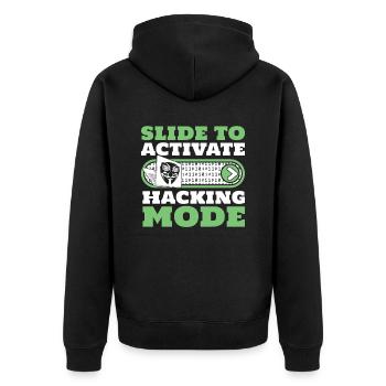 Faites glisser pour activer le renifleur de phishing en mode piratage - Veste à capuche bio Premium Unisexe - noir - Dos - Nico (187cm)