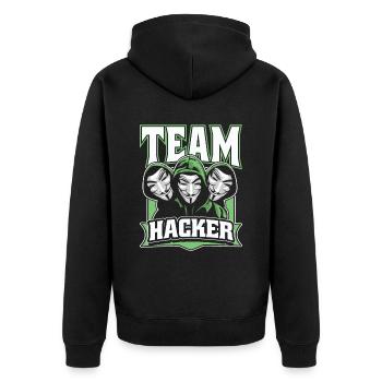 Team Hacker Social Engineering Phishing Sniffer - Veste à capuche bio Premium Unisexe - noir - Dos - Nico (187cm)