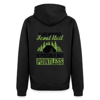 Cub Matser Design Für Einen Pfadfinderführer - Unisex Premium Organic Zip Hoodie - black - Back - Nico (187cm)