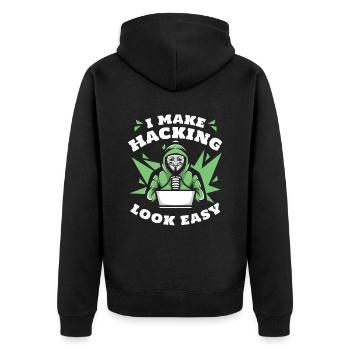 Je fais paraître le piratage facile Sniffer Social - Veste à capuche bio Premium Unisexe - noir - Dos - Nico (187cm)