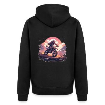 Supermotard Motocross Moto Moto Moto - Veste à capuche bio Premium Unisexe - noir - Dos - Nico (187cm)