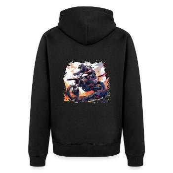 Supermotard Motocross Moto Moto Moto - Veste à capuche bio Premium Unisexe - noir - Dos - Nico (187cm)