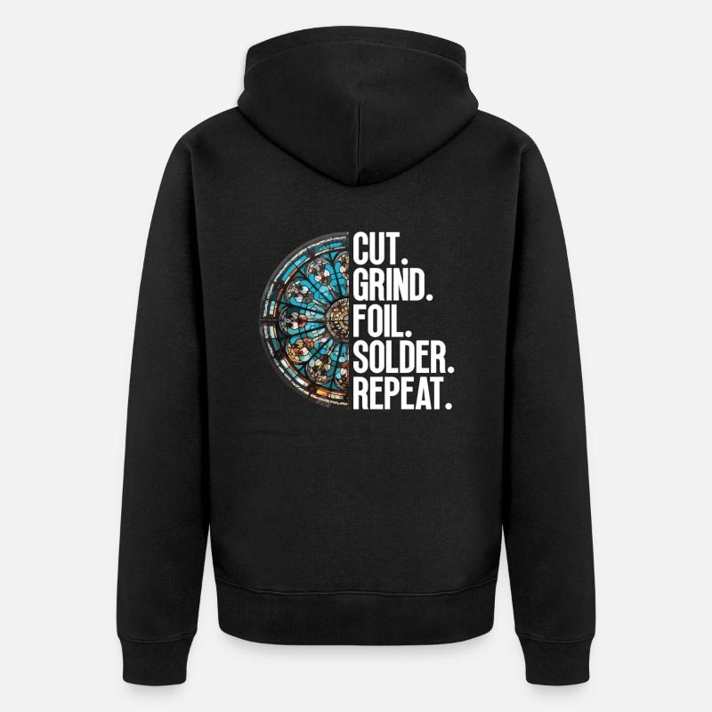Couper. Moudre. Foiling. Soudure. - Veste à capuche bio Premium Unisexe - noir