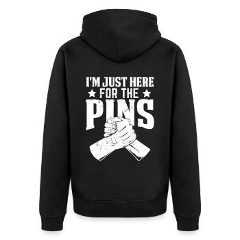 Arm wrestling arm wrestler - Unisex Premium Organic Zip Hoodie - black - Back - Nico (187cm)