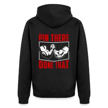 Arm wrestling arm wrestler - Unisex Premium Organic Zip Hoodie - black - Back - Nico (187cm)