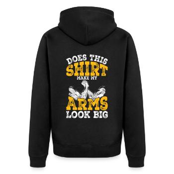 Arm wrestling arm wrestler - Unisex Premium Organic Zip Hoodie - black - Back - Nico (187cm)