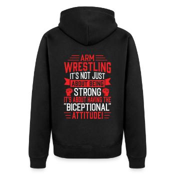 Arm wrestler - Unisex Premium Organic Zip Hoodie - black - Back - Nico (187cm)