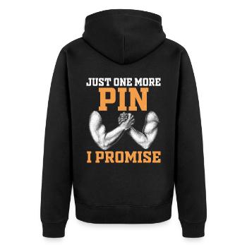 Arm wrestling arm wrestler - Unisex Premium Organic Zip Hoodie - black - Back - Nico (187cm)