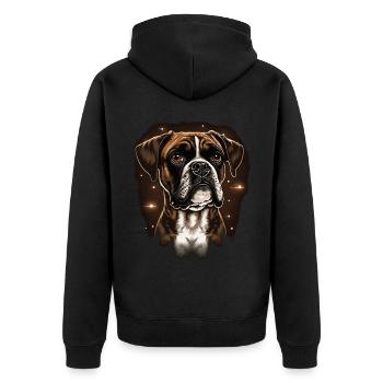Mignon Boxer Dog Race Pet Lover - Veste à capuche bio Premium Unisexe - noir - Dos - Nico (187cm)