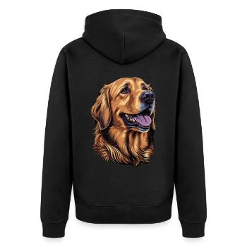 Cute Golden Retriever Dog Breed Pet Lover - Unisex Premium Bio Zip Hoodie - Schwarz - Hinten - Nico (187cm)