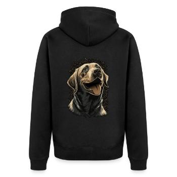 Cute Labrador Retriever Dog Breed Pet Lover - Unisex Premium Organic Zip Hoodie - black - Back - Nico (187cm)
