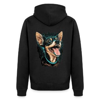Cute Chihuahua Dog Breed Pet Lover - Unisex Premium Bio Zip Hoodie - Schwarz - Hinten - Nico (187cm)