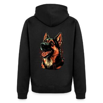 Cute German Shepherd Dog Breed Pet Lover - Unisex Premium Bio Zip Hoodie - Schwarz - Hinten - Nico (187cm)