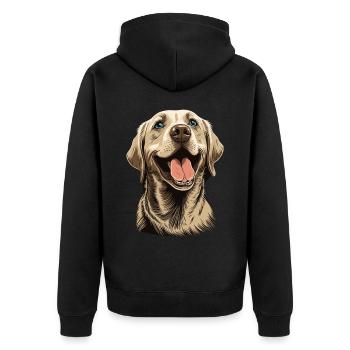 Cute Labrador Retriever Dog Breed Pet Lover - Unisex Premium Organic Zip Hoodie - black - Back - Nico (187cm)