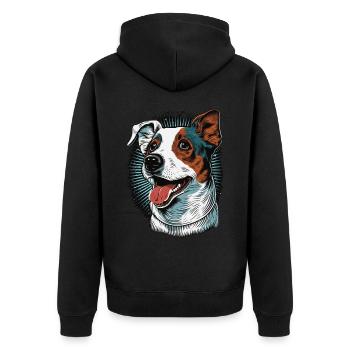 Cute Jack Russel Terrier Dog Breed Pet Lover - Unisex Premium Bio Zip Hoodie - Schwarz - Hinten - Nico (187cm)