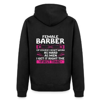 Drôle de coiffeur Cadeau Styliste Coiffeur - Veste à capuche bio Premium Unisexe - noir - Dos - Nico (187cm)