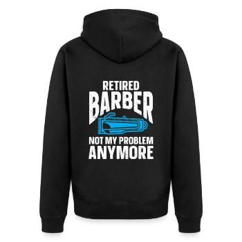 Lustiges Friseur Geschenk Stylist Friseur - Unisex Premium Bio Zip Hoodie - Schwarz - Hinten - Nico (187cm)