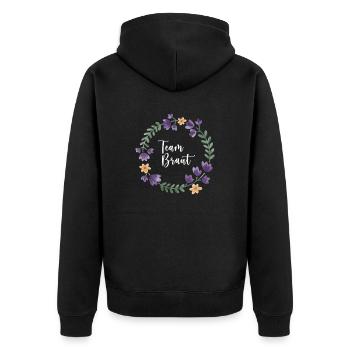 Team Braut I Blumenkranz Hochzeit Boho Stil - Unisex Premium Bio Zip Hoodie - Schwarz - Hinten - Nico (187cm)