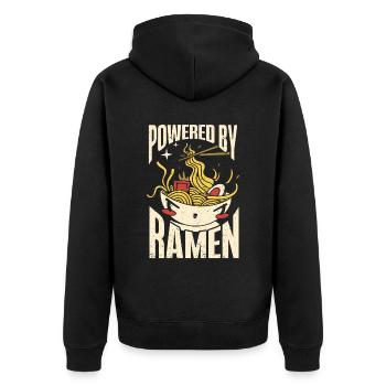 Ramen Geschenk Japanische Nudelsuppe Ramen - Unisex Premium Bio Zip Hoodie - Schwarz - Hinten - Nico (187cm)