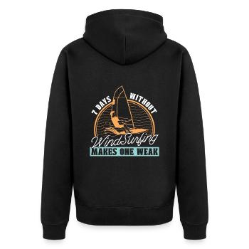 Windsurfing 7 Days Without Windsurfing Surfboard - Unisex Premium Organic Zip Hoodie - black - Back - Nico (187cm)
