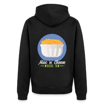 Macaroni and cheese | Mac and Cheese Gift - Unisex Premium Organic Zip Hoodie - black - Back - Nico (187cm)