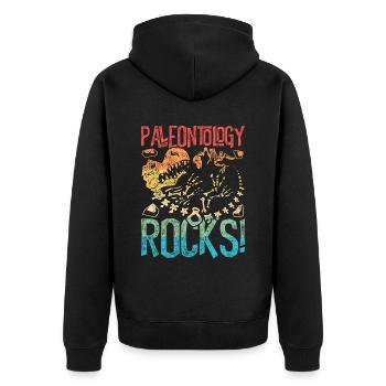 Paleontology Rocks Paläontologie Paläontologe - Unisex Premium Bio Zip Hoodie - Schwarz - Hinten - Nico (187cm)