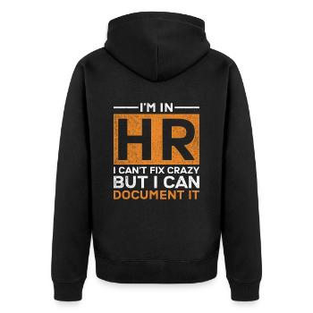 Responsable RH Responsable Ressources Humaines - Veste à capuche bio Premium Unisexe - noir - Dos - Nico (187cm)
