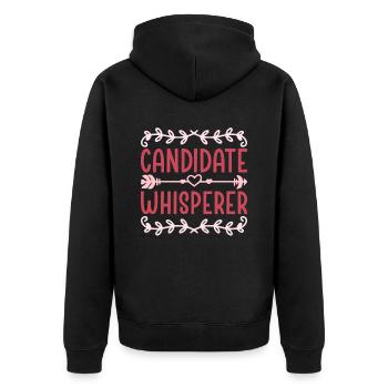 Responsable RH Responsable Ressources Humaines Responsable Candidat Whisperer - Veste à capuche bio Premium Unisexe - noir - Dos - Nico (187cm)