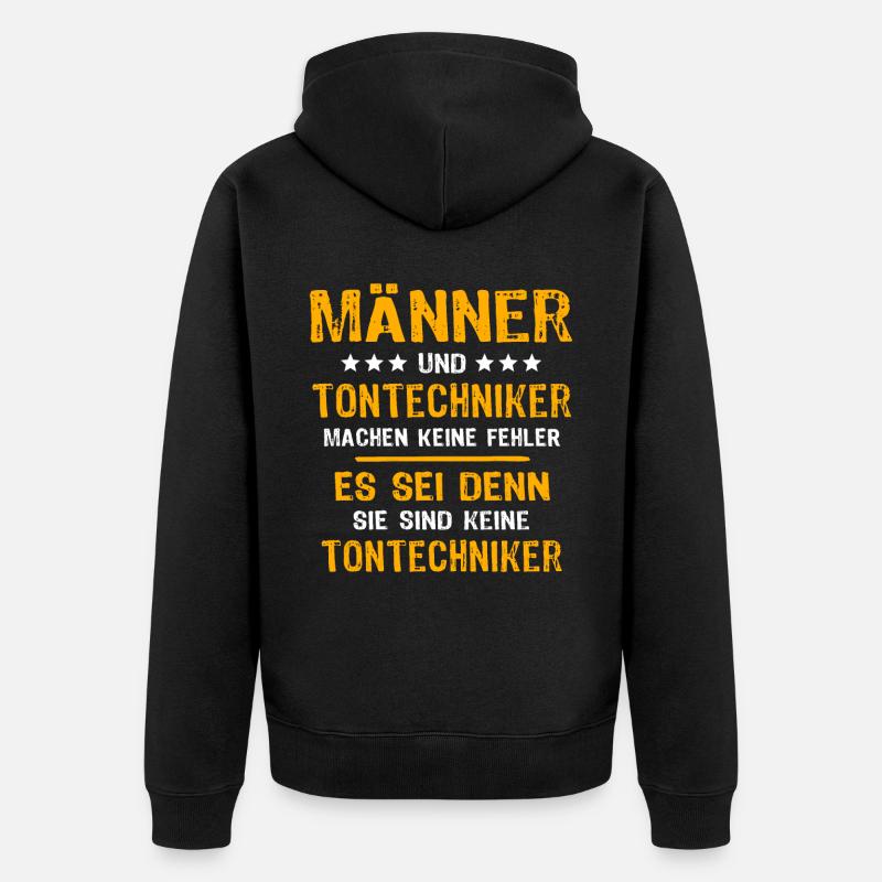 Tontechniker Sprüche - Unisex Premium Bio Zip Hoodie - Schwarz